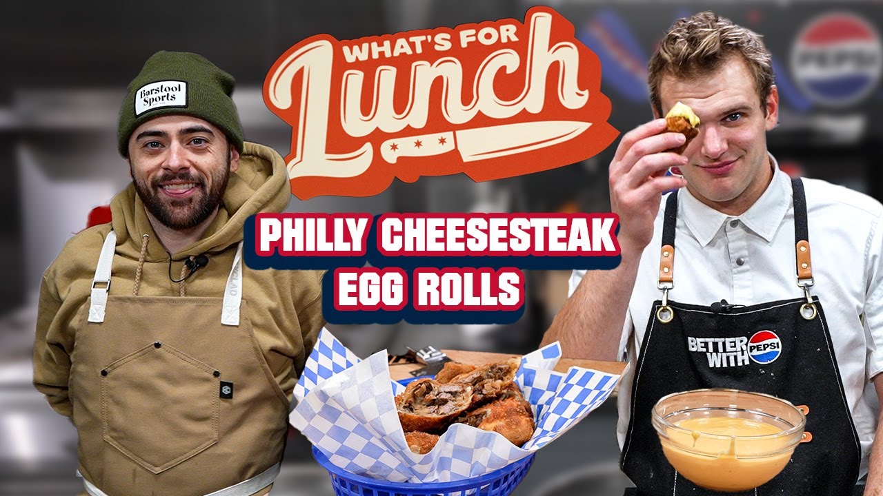 Making Philly Cheesesteak Egg Rolls For The Big Game | What's For Lunch Presented By Pepsi