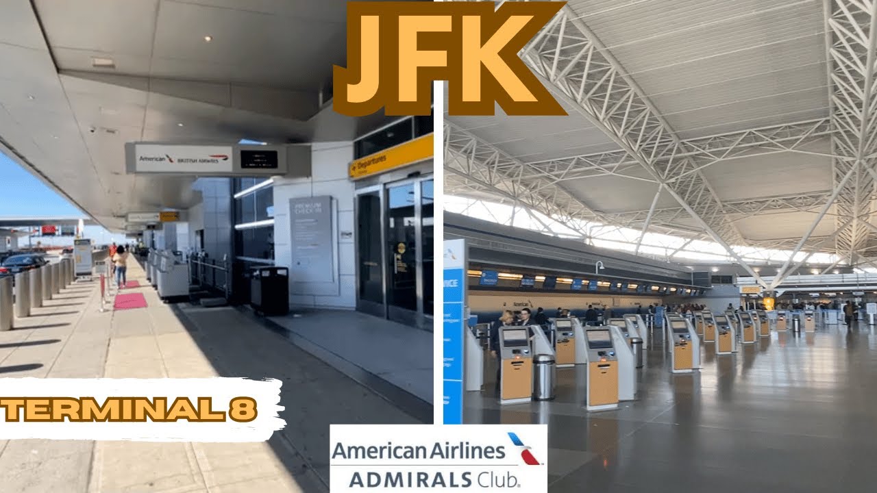 John F. Kennedy Int'l Airport (JFK) Terminal 8 Departures and Arrivals, Airlines, Transportation, 4K