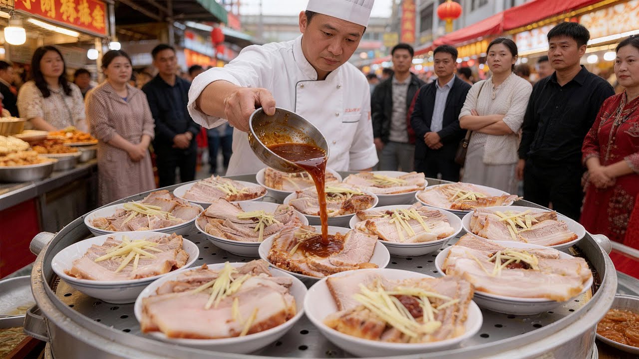 Không ngờ thịt heo quay hấp gừng lại tạo ra món ngon nổi tiếng Đường Sơn🍜Khám phá ẩm thực Trung Quốc