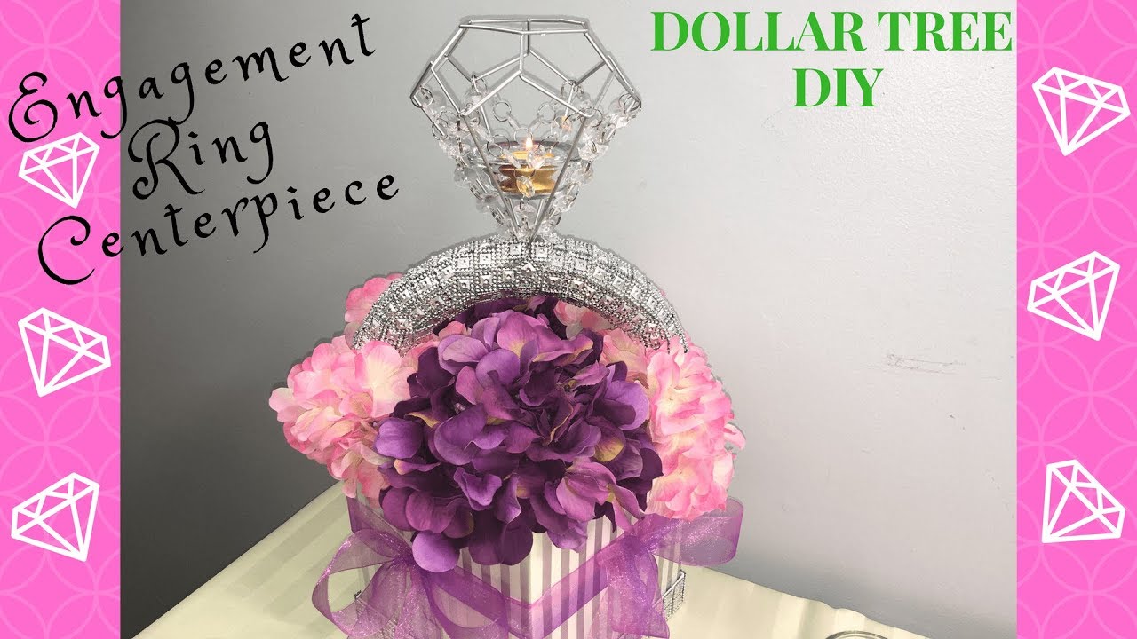 DOLLAR TREE DIY | ENGAGEMENT RING CENTERPIECE | PARTY DECOR | PARTY PROPS | WEDDING DECOR
