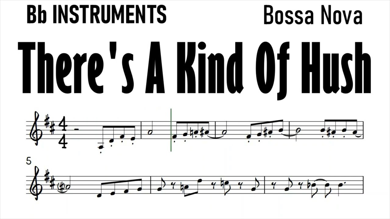 There's A Kind of Hush Bb Instruments Sheet Music Backing Track Play Along Partitura
