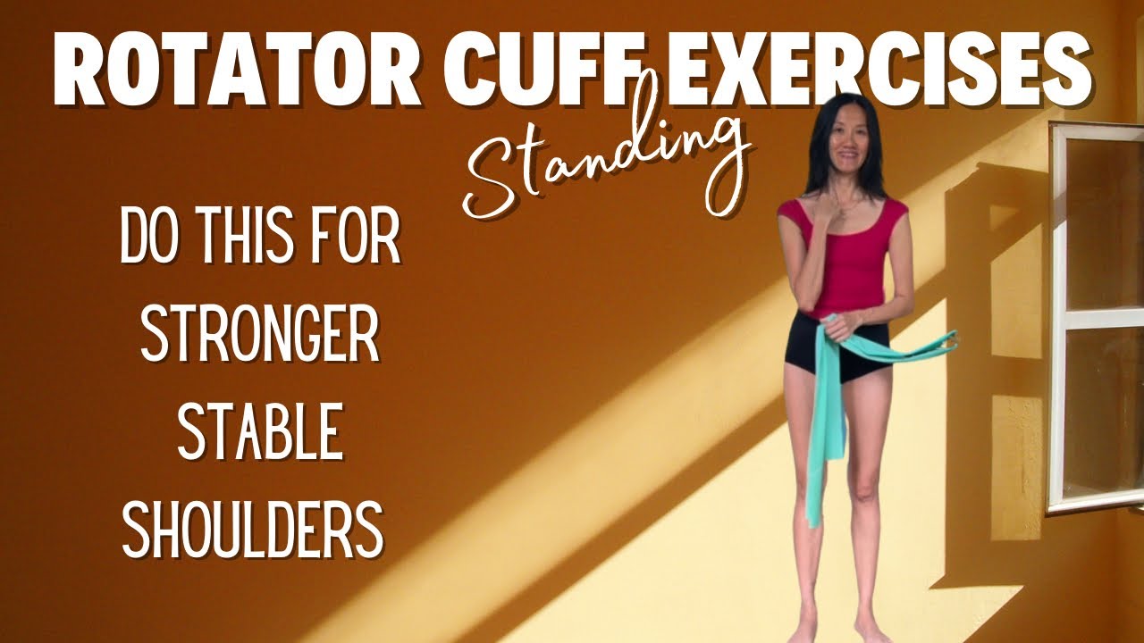 Pilates : Standing Rotator Cuff Exercises - Stronger Stable Shoulders BETTER Posture Neck Alignment