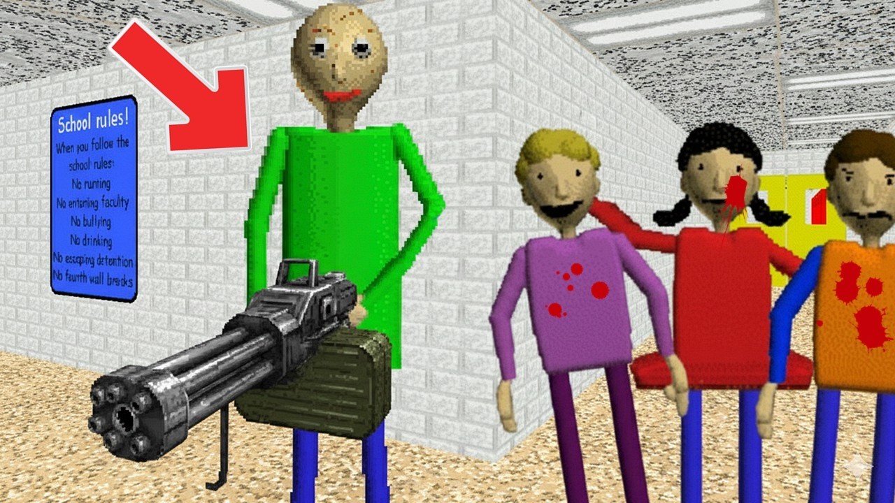 BALDİ TARAMALI SİLAH BULDU... ÖĞRENCİLERİ VURDU! | Baldi's Basics MOD