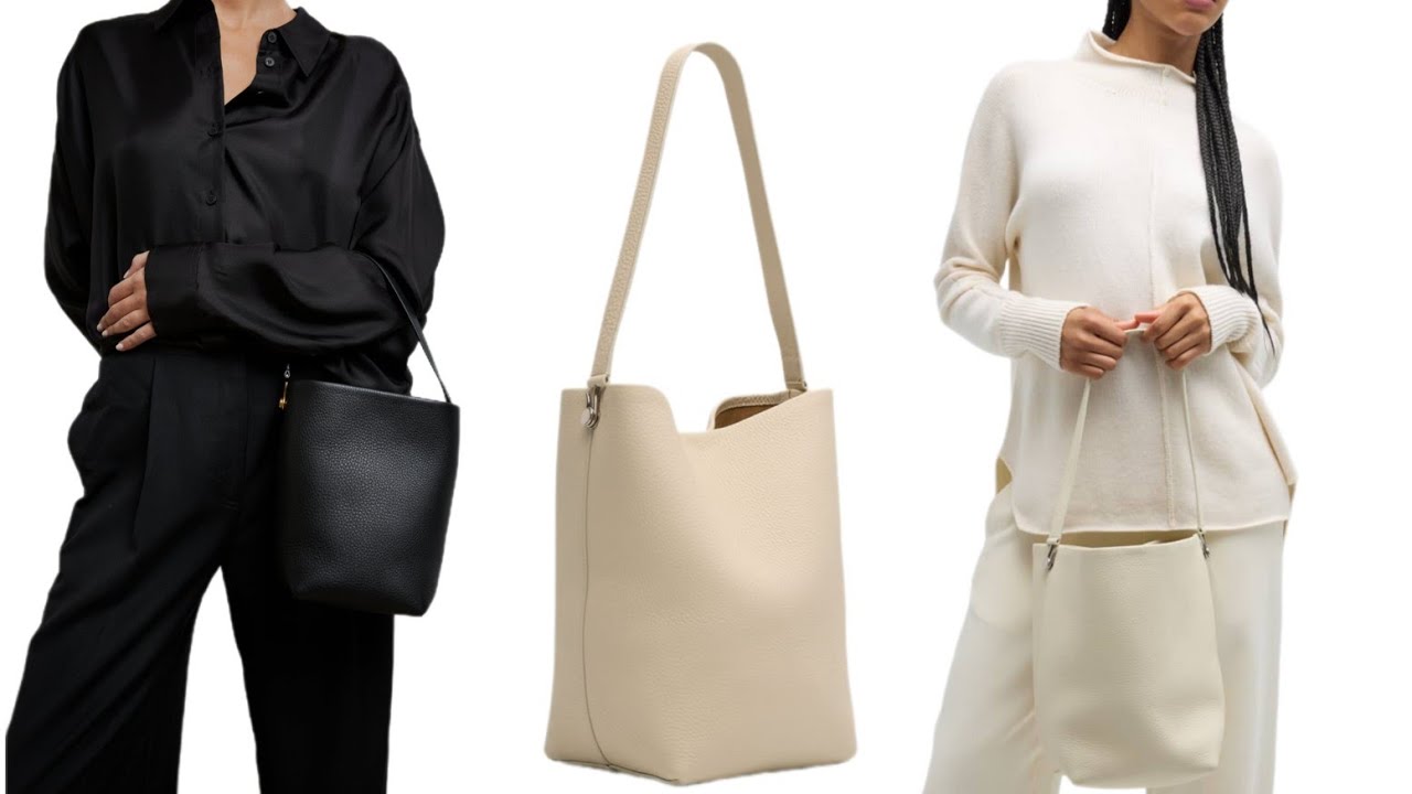 The Row hook tote bag. Medium, small, large.