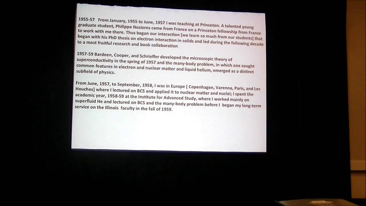 David Pines, John David Jackson Award for Excellence in Graduate Physics Education, Part 2
