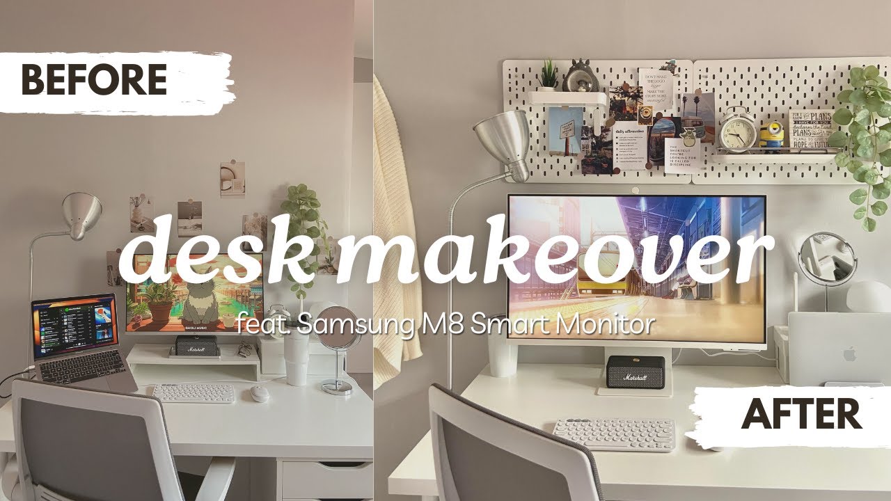 Desk Makeover | Unboxing the Samsung M8 Smart Monitor | WFH Setup 2023