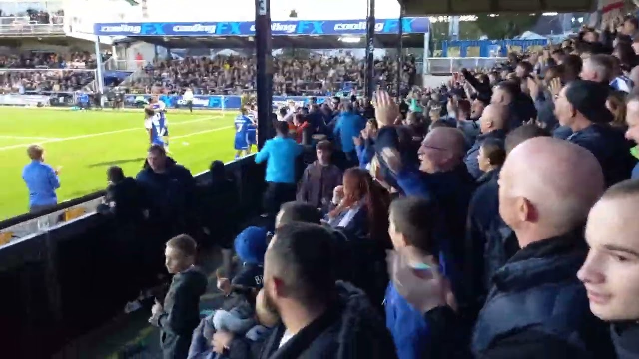 AARON COLLINS SCORES BRISTOL ROVERS SECOND GOAL AGAINST FLEETWOOD TOWN.