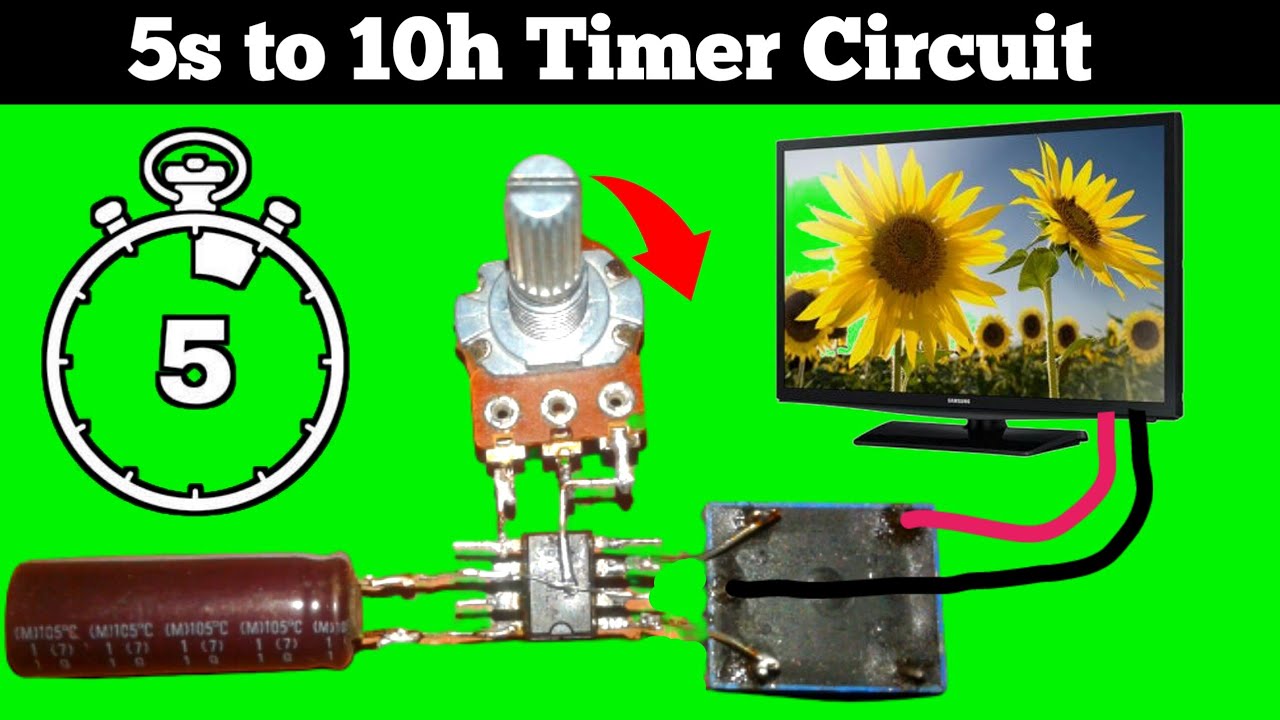 5 second to 10 hour timer delay circuit | make a  timer delay circuit controller using 555 timer ic.