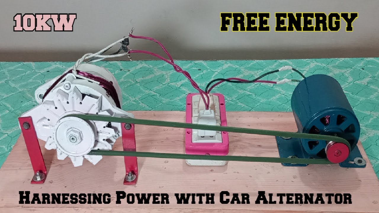 DIY 10kW Free Energy Generator | Harnessing Power with Car Alternator and AC Motor