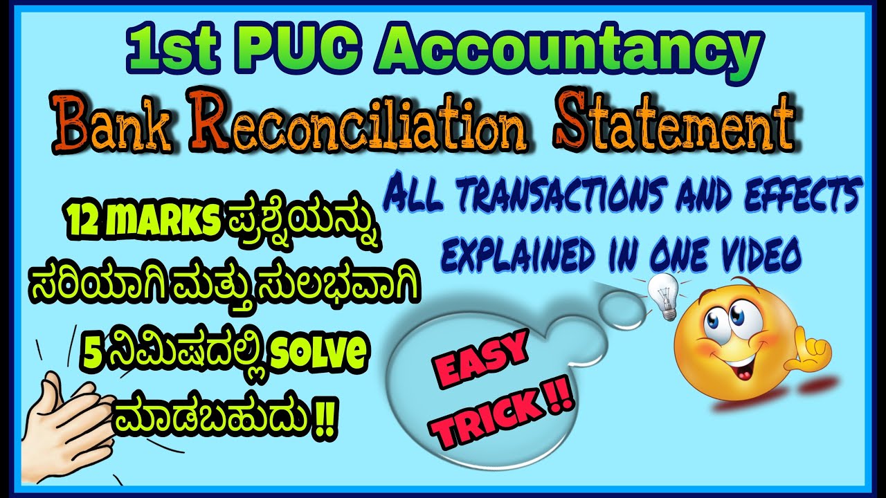 Easy trick to solve BRS 12 marks problems | 1st PU Accounts ಕನ್ನಡದಲ್ಲಿ