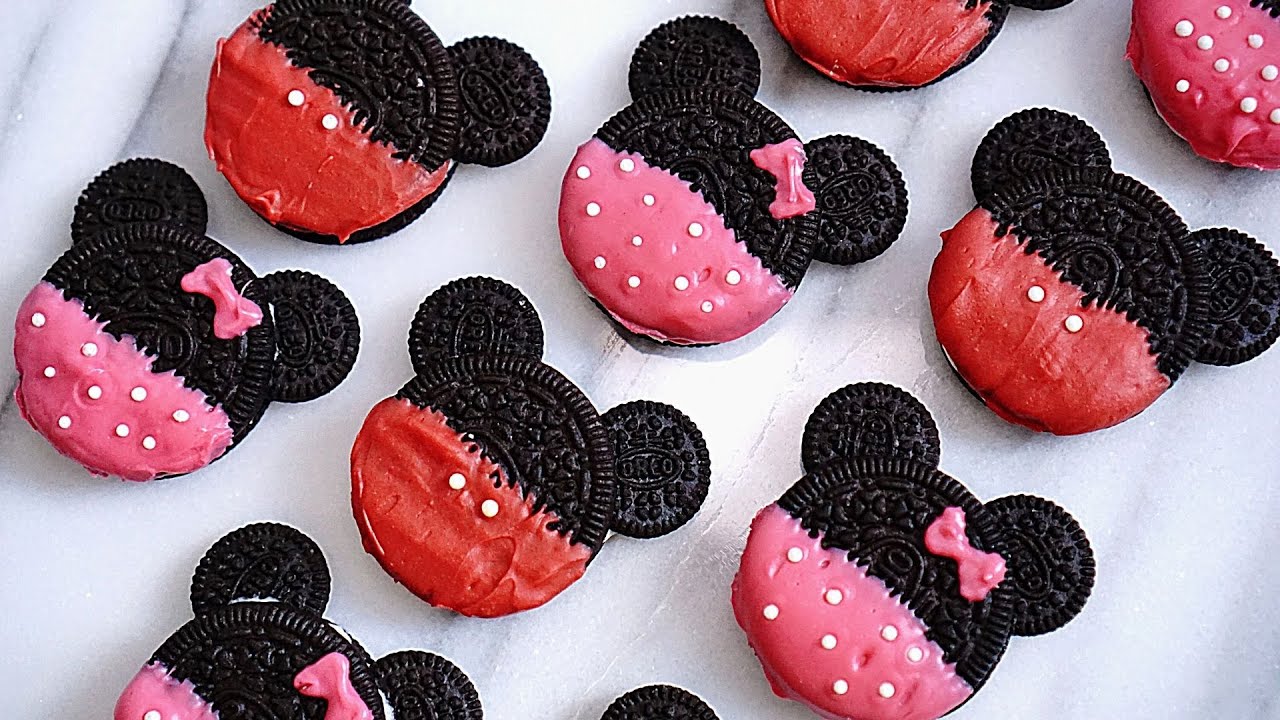 How to make Mickey and Minnie Cream Cheese filled Oreo Cookies
