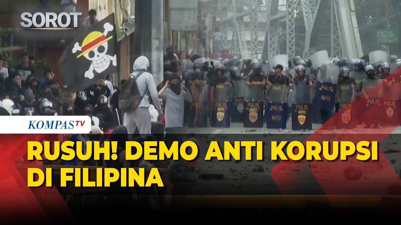 Aksi Demo Antikorupsi di Filipina Berujung Rusuh, Polisi & Pendemo Bentrok!