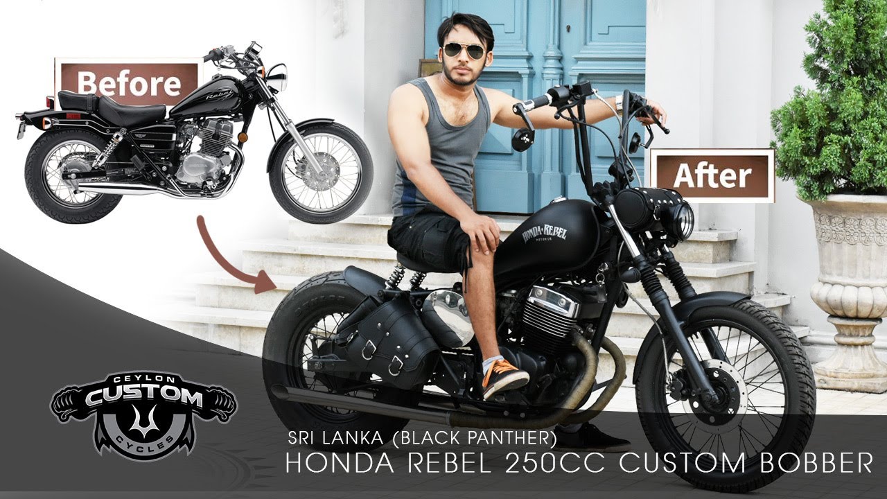 Honda Rebel 250cc Custom Bobber Sri Lanka (Black Panther) 🇱🇰🔥