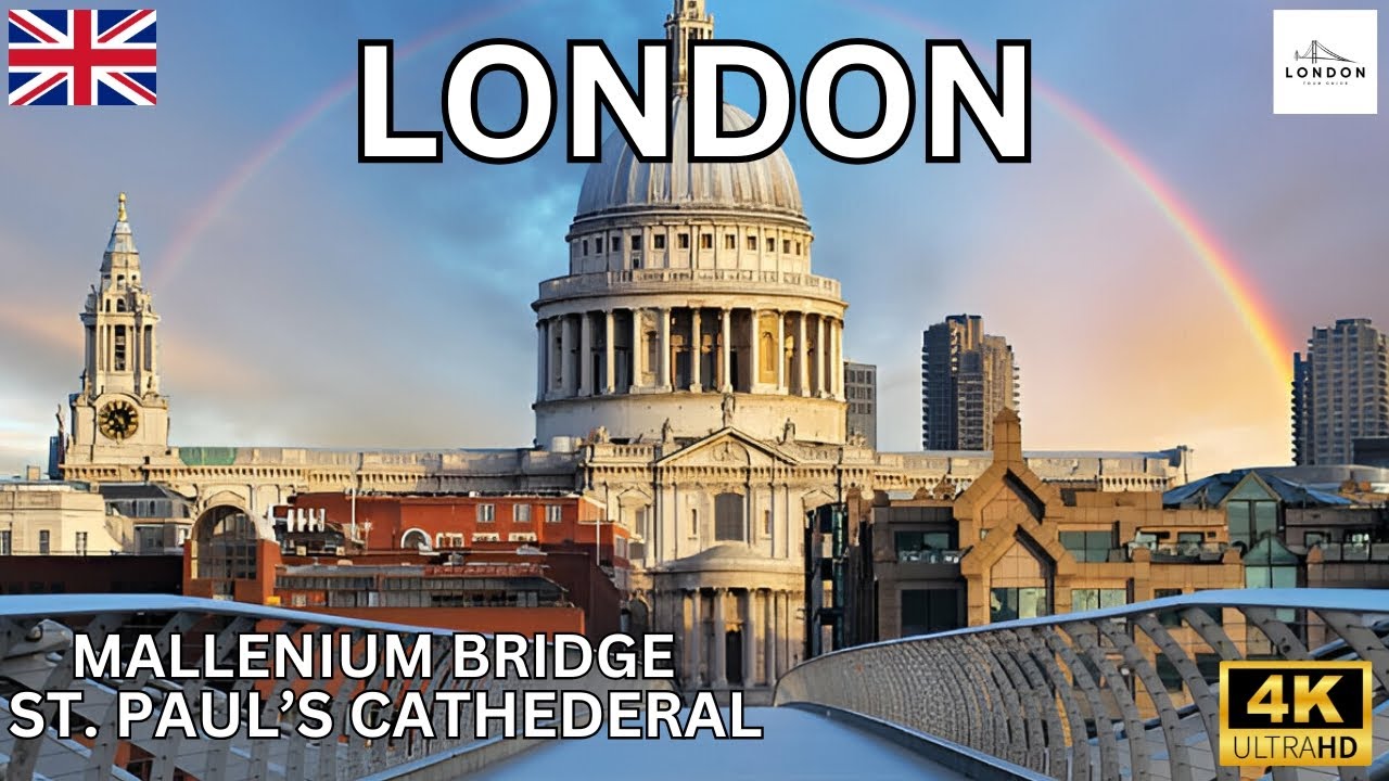 London 🇬🇧 St. Paul's Cathedral & Millennium Bridge | Christmas🎅🎄Decorations & Market in London 2024