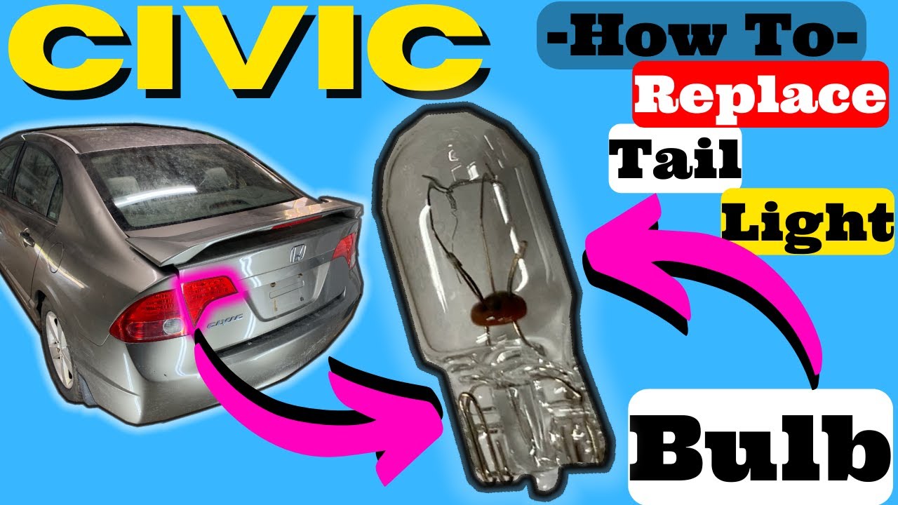 Honda Civic How to Replace Trunk Tail Light Bulb 2006 2007 2008 2009 2010 2011 Rear Lamp Replacement
