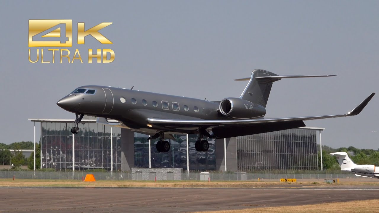 (4K) Farnborough arrival and departure Spezial Compilation Gulfstream Bombardier Global FAB EGLF