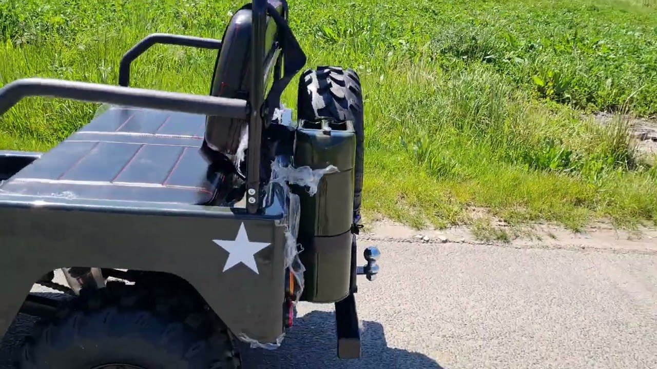 Jeep Willys thermique 150cc présentation vidéo.  https://www.kid-car.fr/