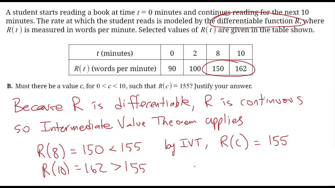 2025 AP Calculus AB FRQ #3 - Rate