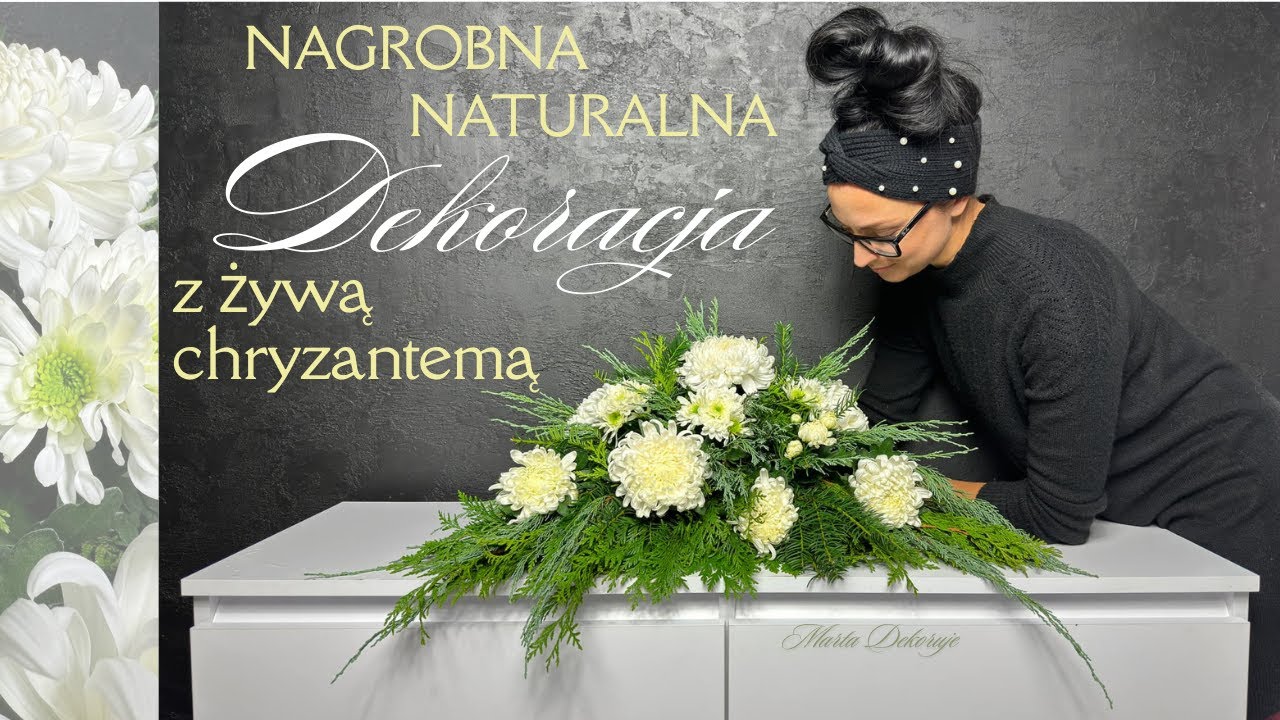W PROSTY SPOSÓB WYKONASZ TĘ  DEKORACJE NAGROBNĄ  Z ŻYWYMI CHRYZANTEMAMI