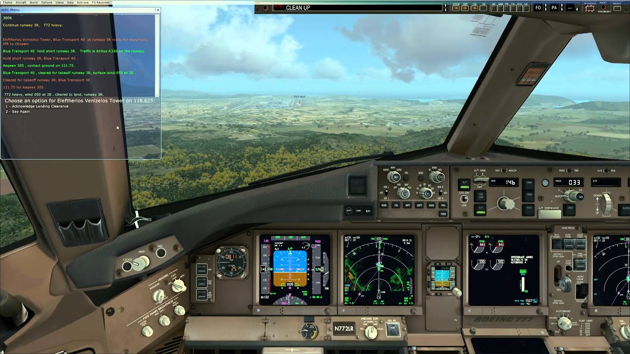 FSX | PMDG | Boeing 777 | Fs2Crew | OMDB - LGAV | Часть 2