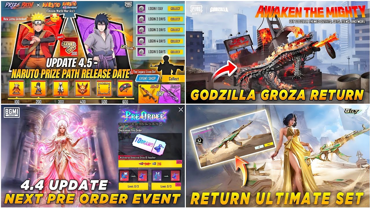 🔴 NEXT PRIZE PATH CONFIRM IN BGMI ✅ GODZILLA GROZA RETURN 😍 PRE ORDER EVENT 🔥 RETURN ULTIMATE SET