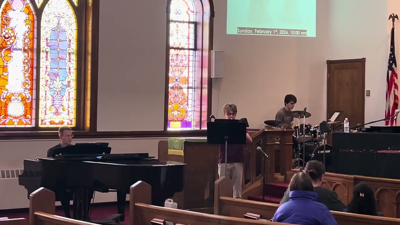Tate Evans performs at church Aria by Georg Goltermann