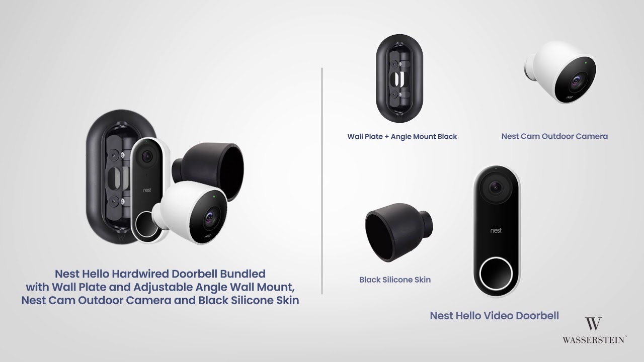 Nest Hello Doorbell & Nest Cam Outdoor with Angle Wall Mount and Skin | Wasserstein