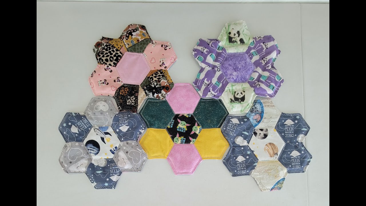 Hexagon Quilt Block, My Way (No Papers) Using Fabric Scraps
