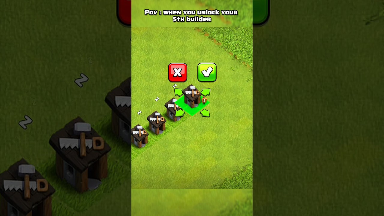 when you unlock your 5th builder ll Clash of clans ll #shorts #clashofclans #coc