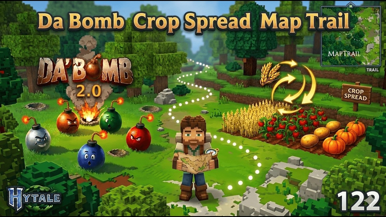 Hytale Mod Showcase: Da' Bomb, Crop Spread, Map Trail