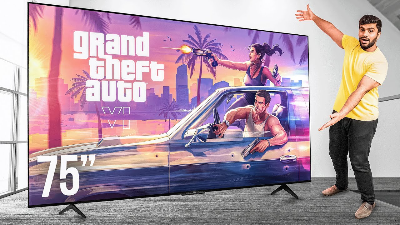 Biggest TV of my Life - 75 Inch 4K HDR TV - Theatre Experience at home