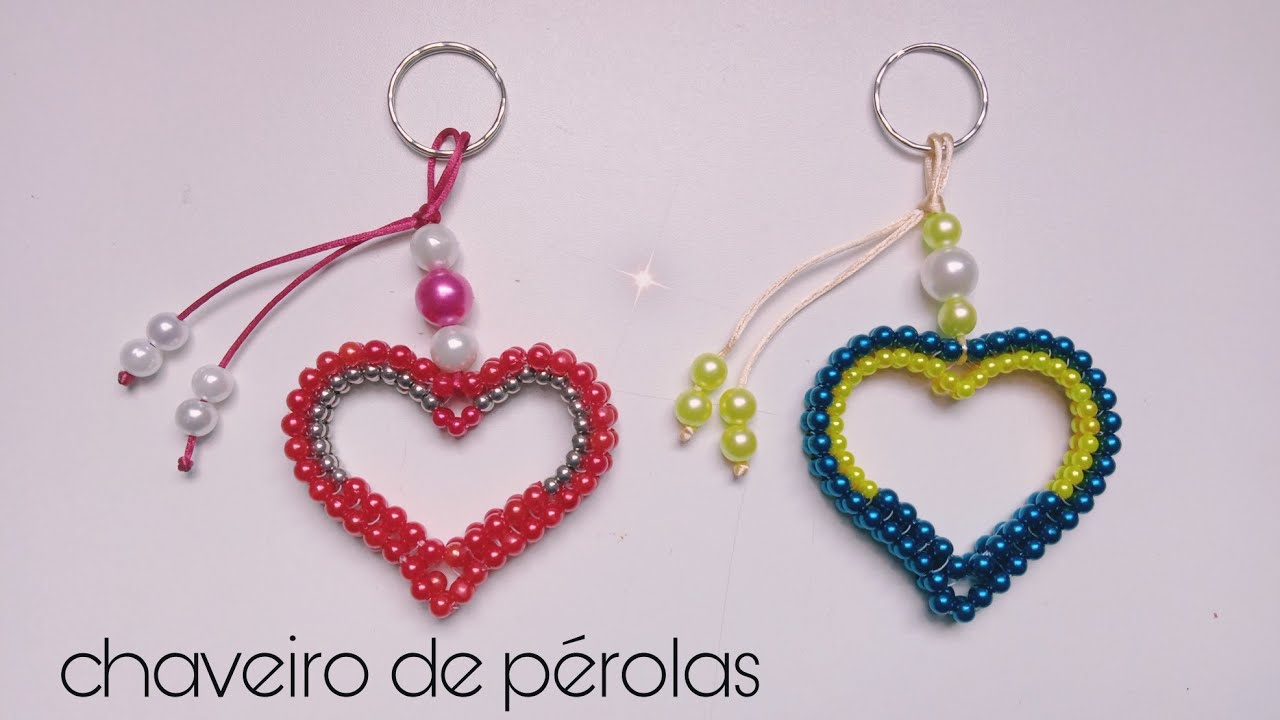 chaveiro de pérolas/passo a passo.