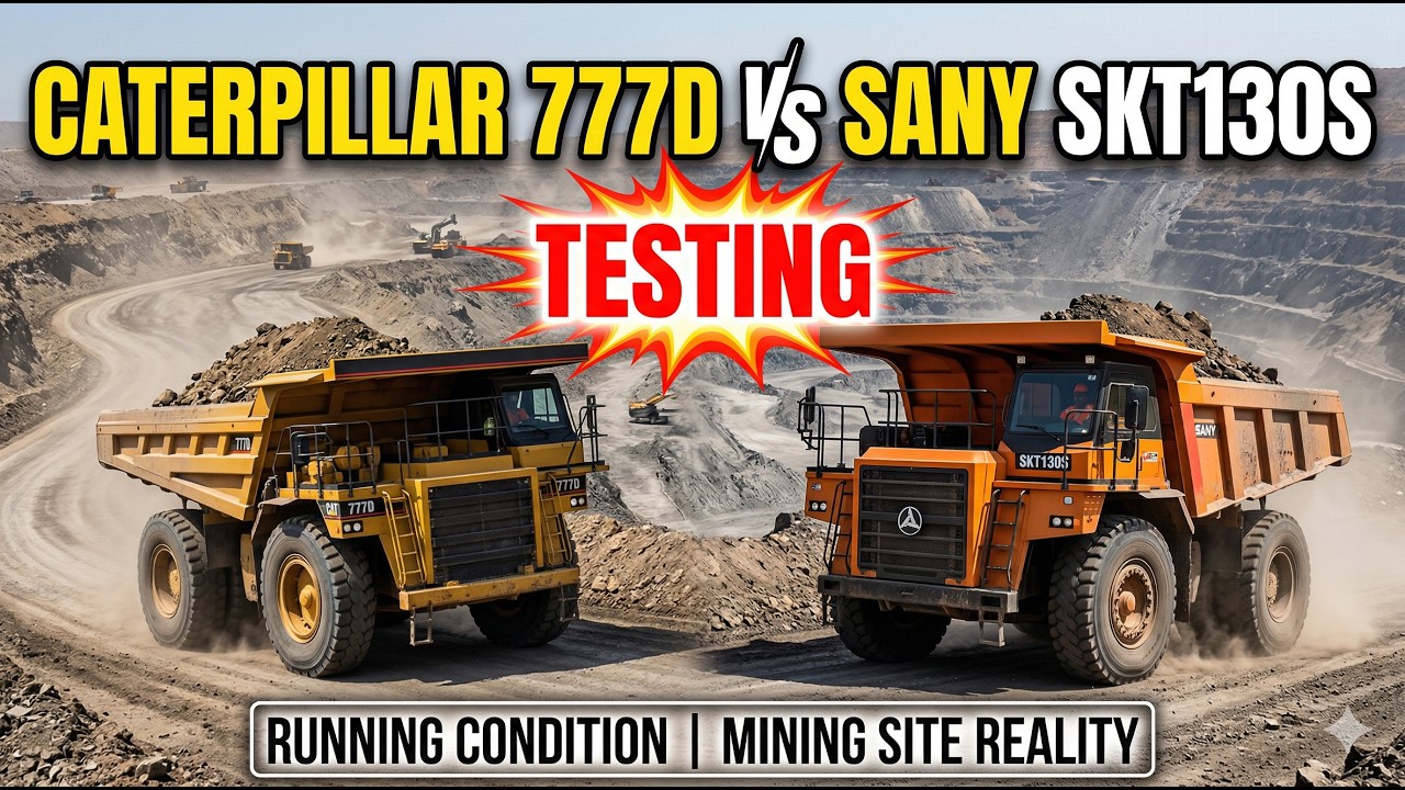 Caterpillar 777D Vs Sany SKT130S testing in running condition.