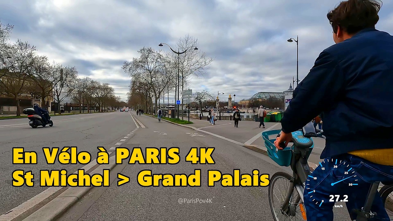 🚲 Avec ma GOPRO sur le guidon : Saint-Michel ➔ Grand Palais par les Quais de Seine à PARIS.