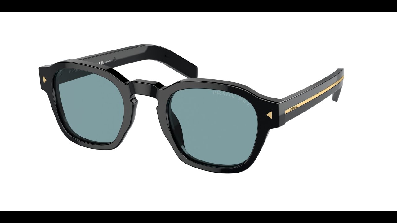 Unboxing Sunglasses Prada PR A16S 16K04D Occhiali da Sole Uomo Man Genuine nero azzurro