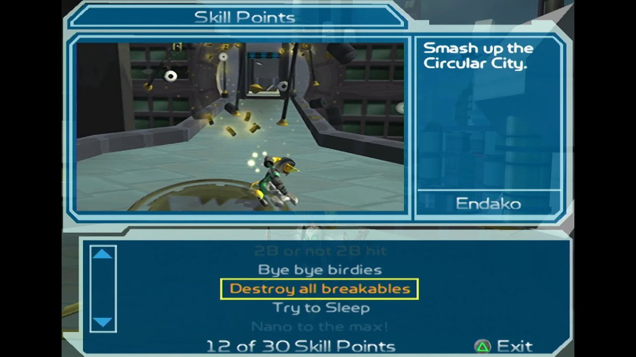 Ratchet and Clank 2 Going Commando Skill Point Planet Endako Destroy All Breakables