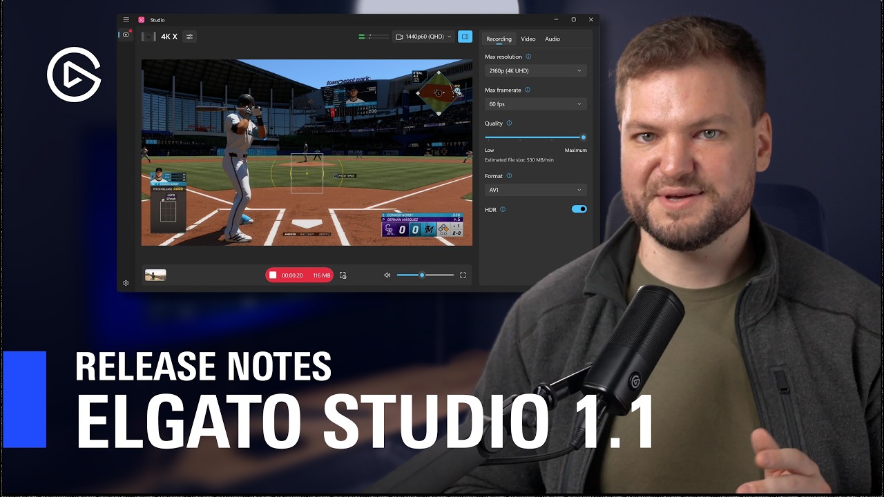 Примечания к выпуску Elgato Studio 1.1 | Запись HDR, новые настройки кодеков и крупное обновление...