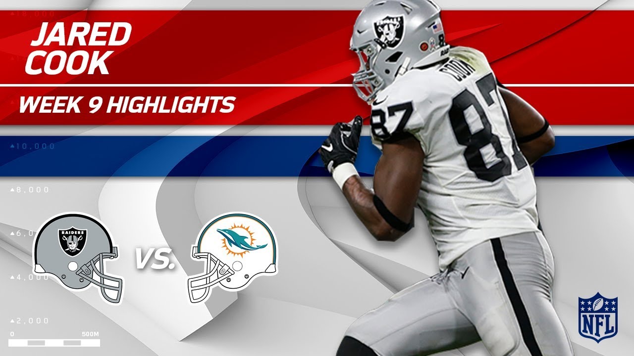 Jared Cook's 8 Catches & 126 Yards vs. Miami! | Raiders vs. Dolphins | Wk 9 Player Highlights