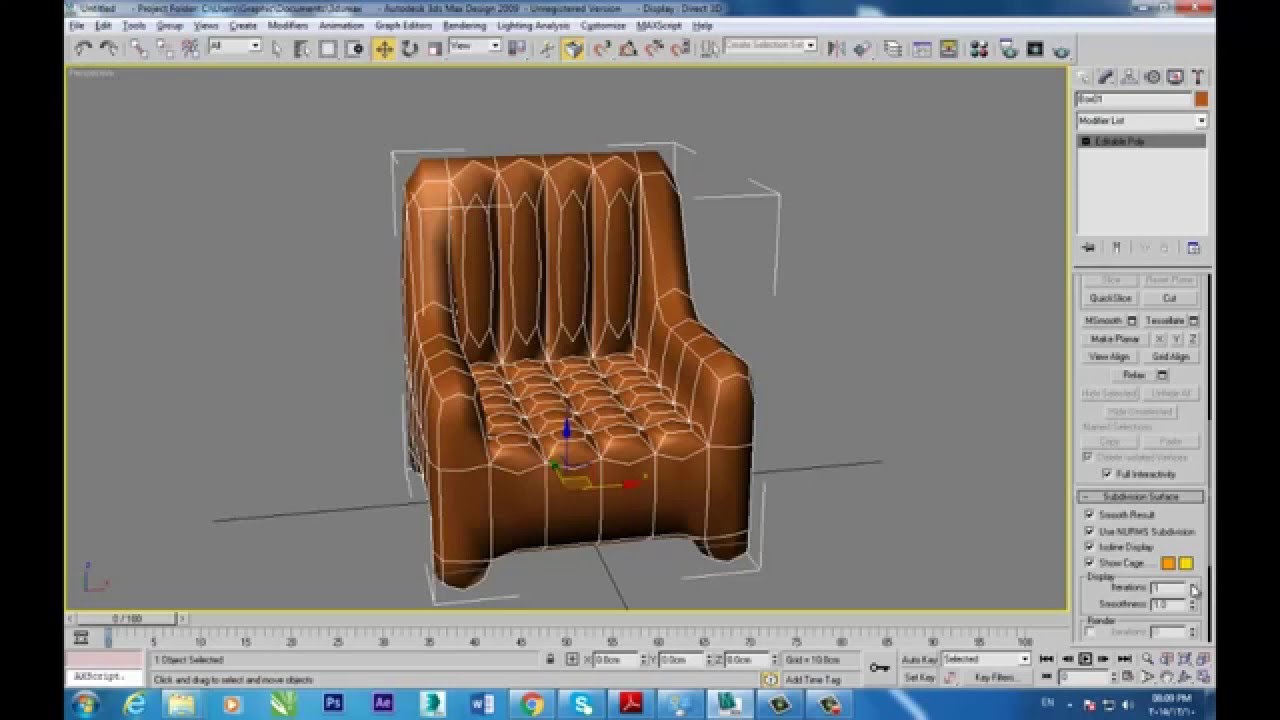 Make Chair in 3D Max- صنع كرسى بسيط