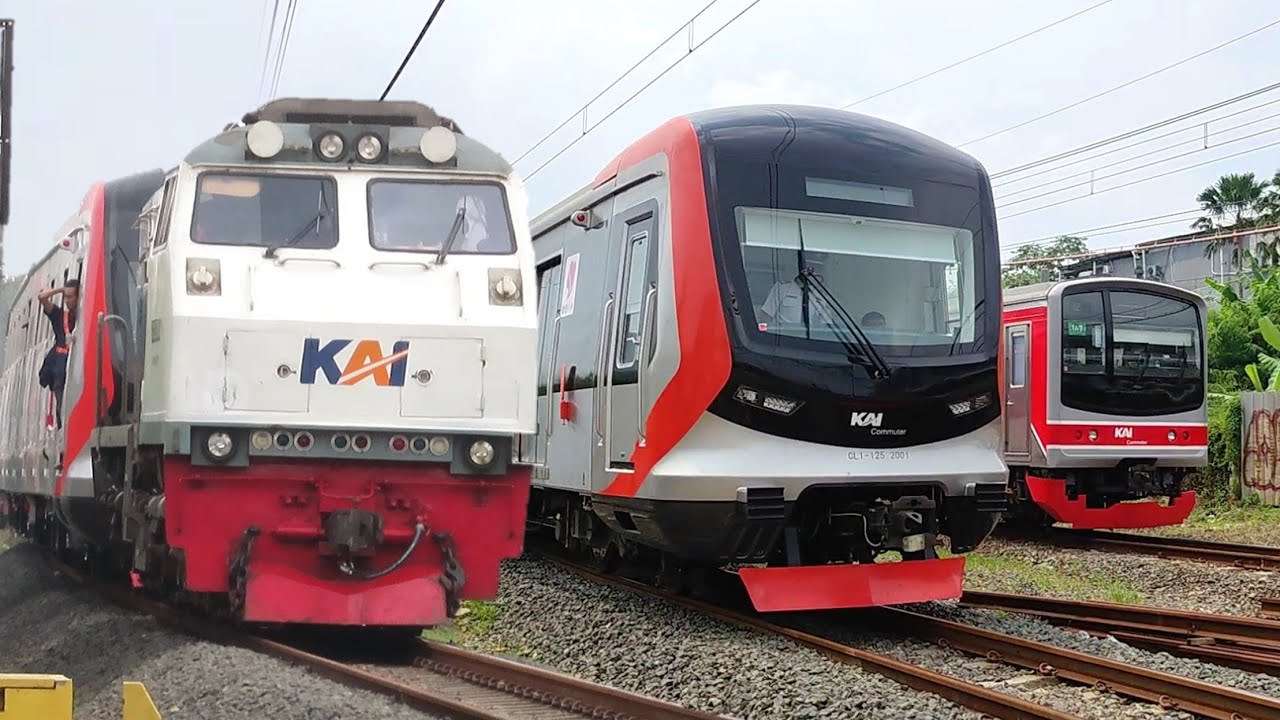 Kumpulan Kereta Api KRL Commuter Line TERBARU di KOTA DEPOK : KRL CRRC, JR 205 Marchen, Loko CC 203