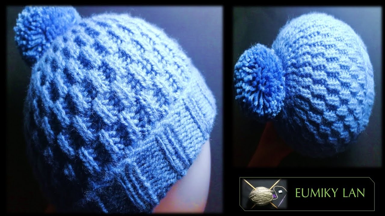 GORRO TEJIDO CON PUNTO TRIGO (Utilizando agujas rectas) - Tejido con dos agujas