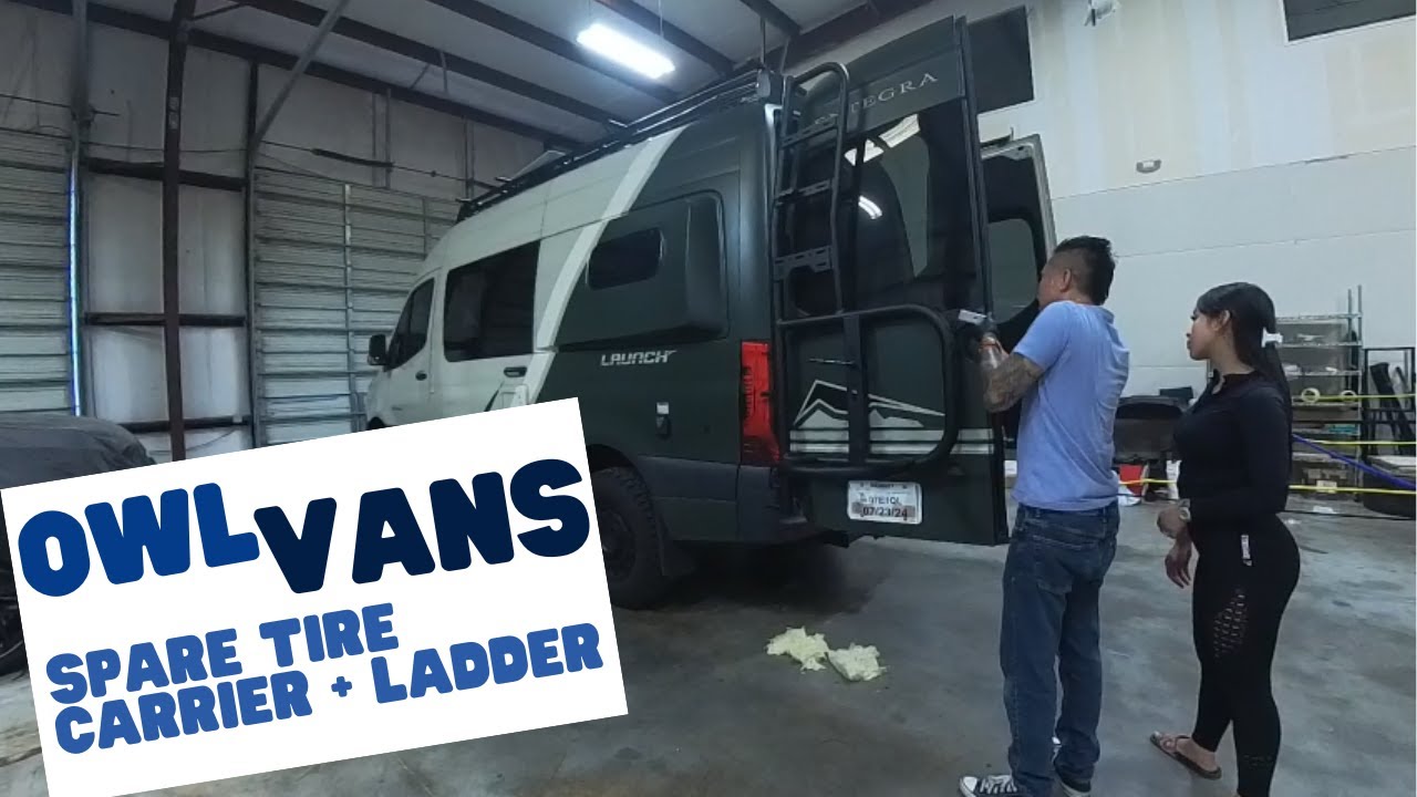 Установка новой лестницы Owl Vans Explorer + багажника для шин — переоборудование фургона Sprinte...