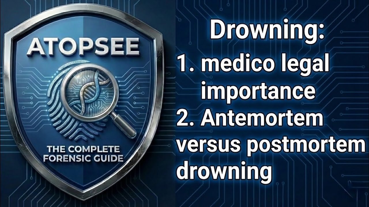 Drowning: medicolegal importance, Antemortem vs Post mortem drowning