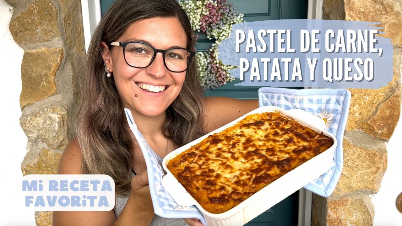 PASTEL de CARNE y PATATA y QUESO Fácil y Rápido