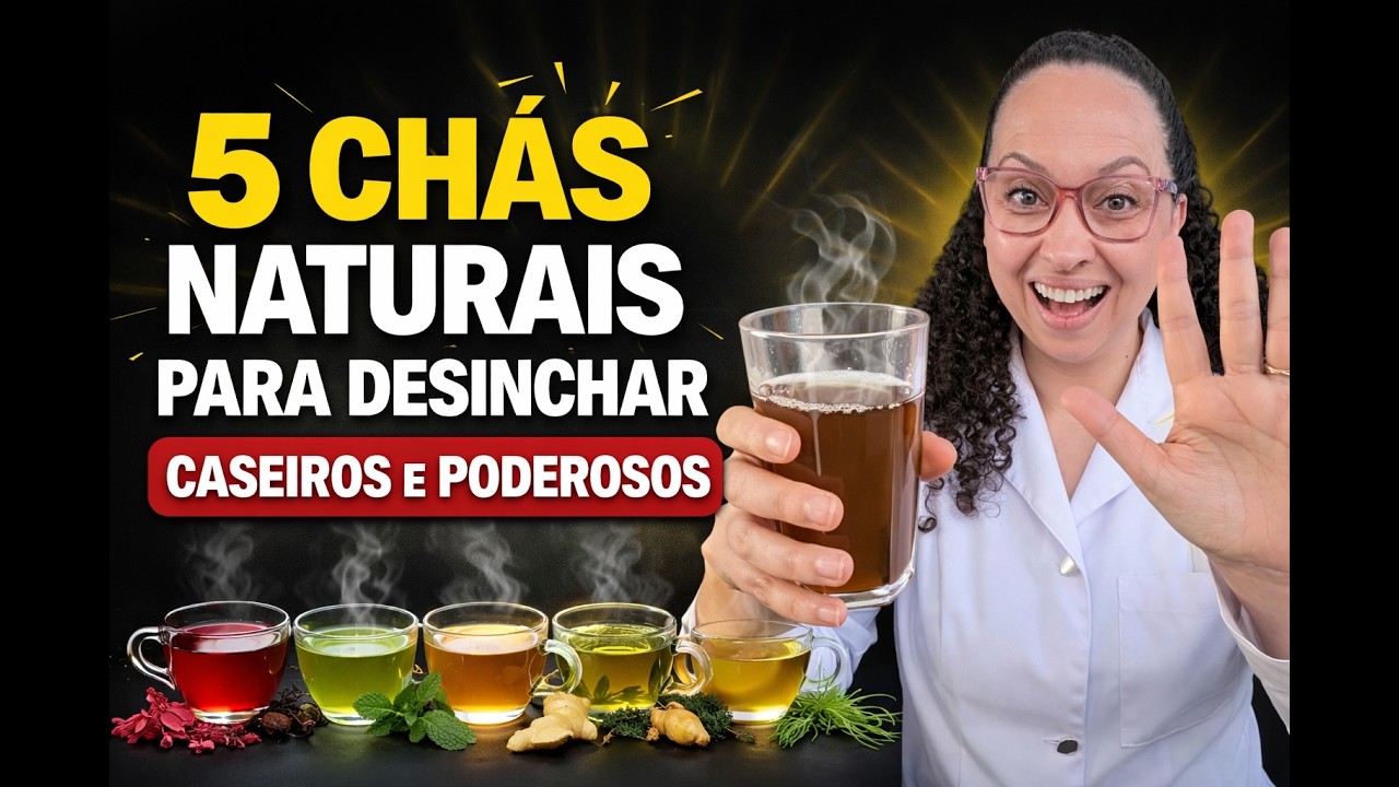 5 CHÁS CASEIROS que DESINCHAM o Corpo, ALIVIAM DORES e REDUZEM a INFLAMAÇÃO após os 40