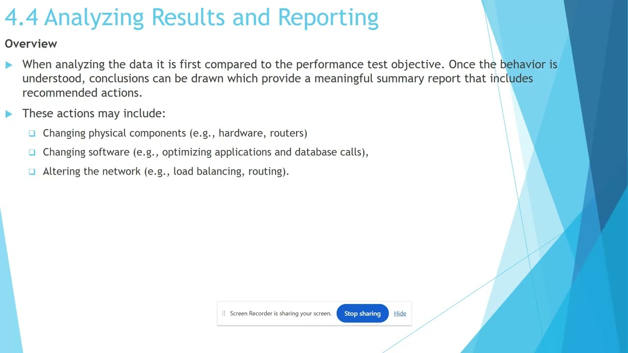 ISTQB Performance Testing – Chapter 4 - 4.4 Report & Analyze Result - Overview