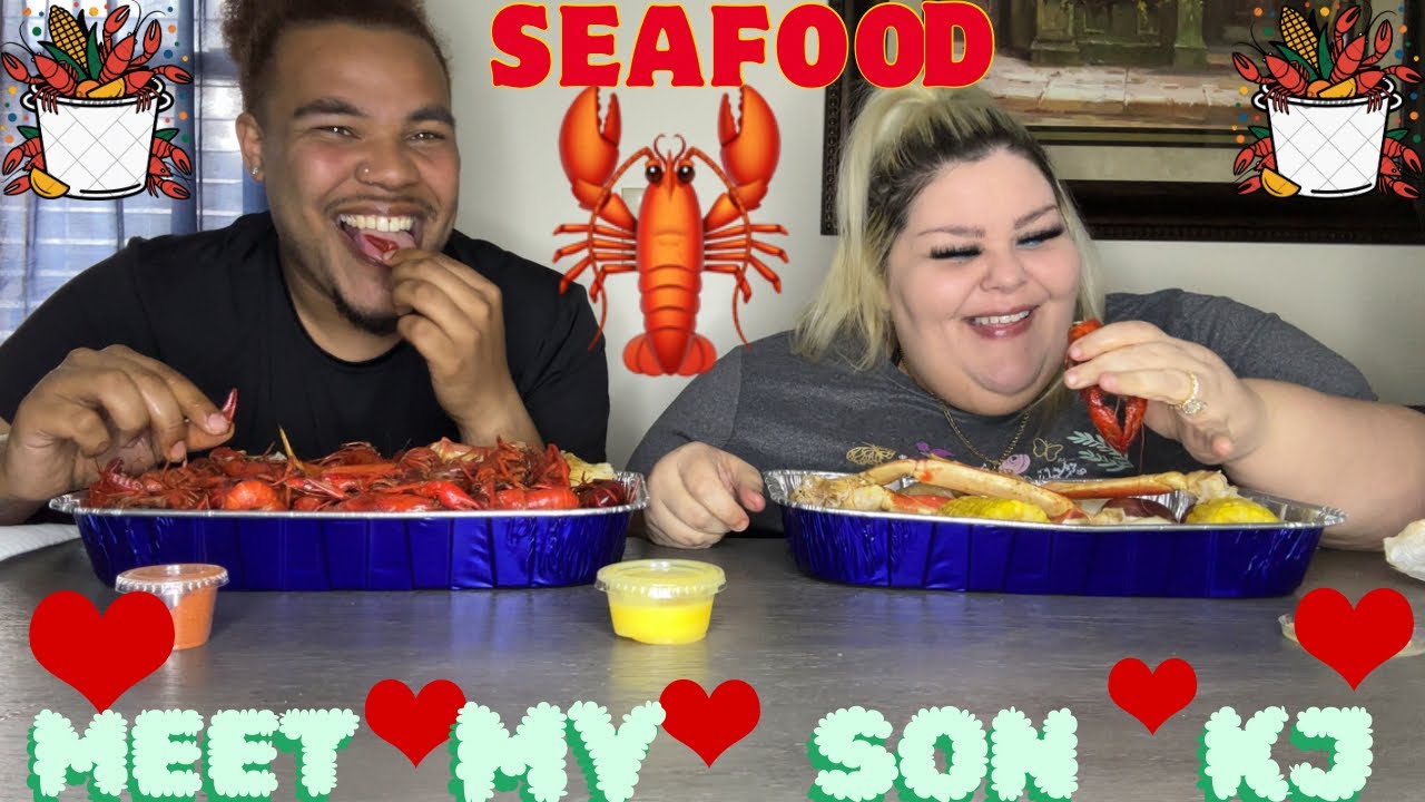 Познакомьтесь с моим старшим сыном К.Дж. | Мукбанг с морепродуктами