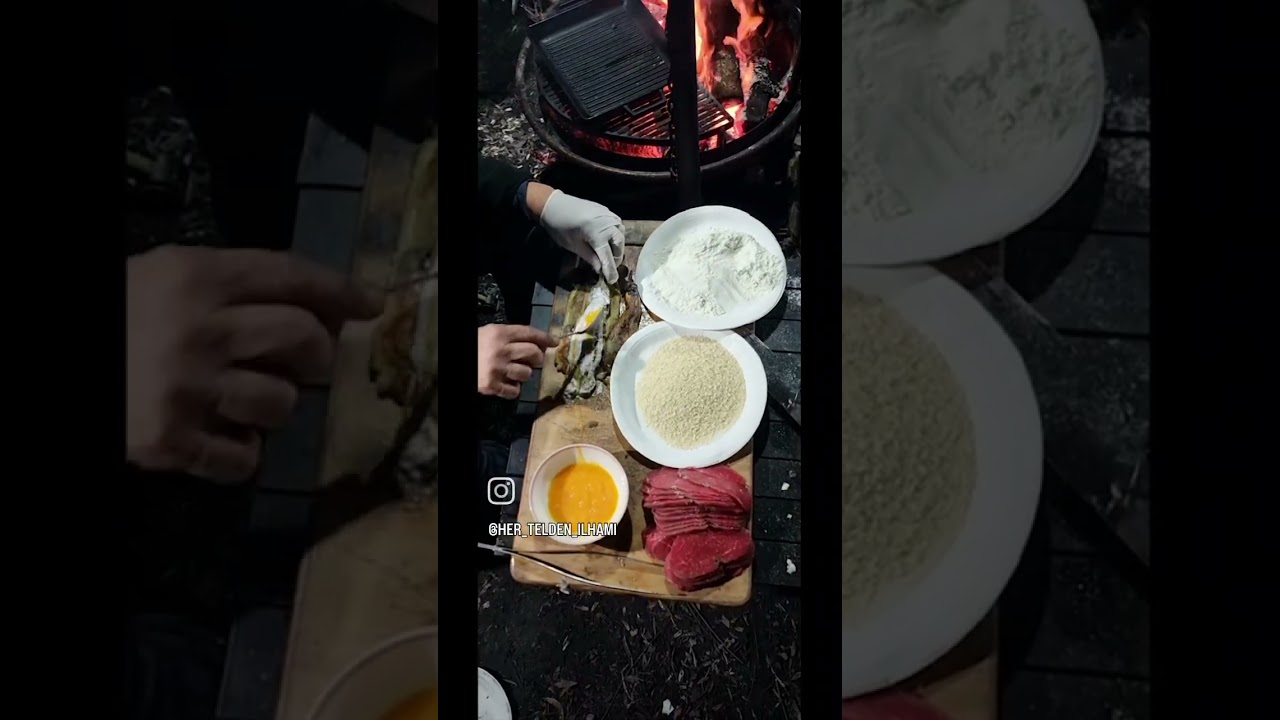 Kampta faklı Tarzda K&ouml;zde Patlıcan kızartma #kampyemekleri #kampmutfagı #karavanyemekleri