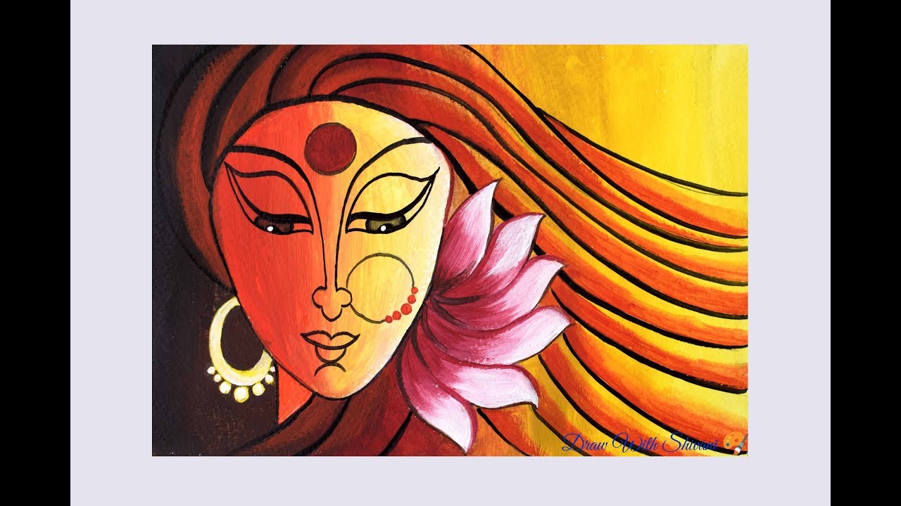 Abstract Painting of Goddess/ Acrylic Color Painting Ideas