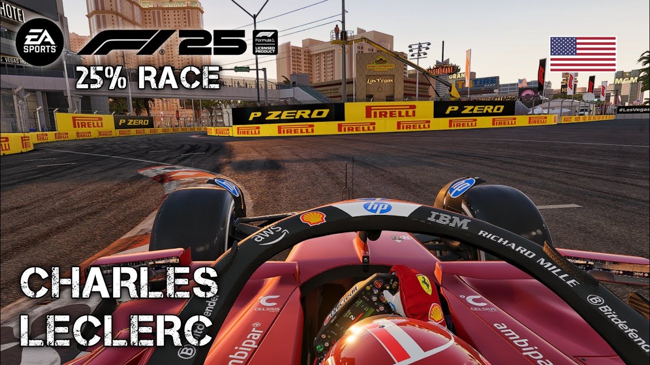 F1 25 Gameplay | Charles Leclerc - 25% Race Las Vegas